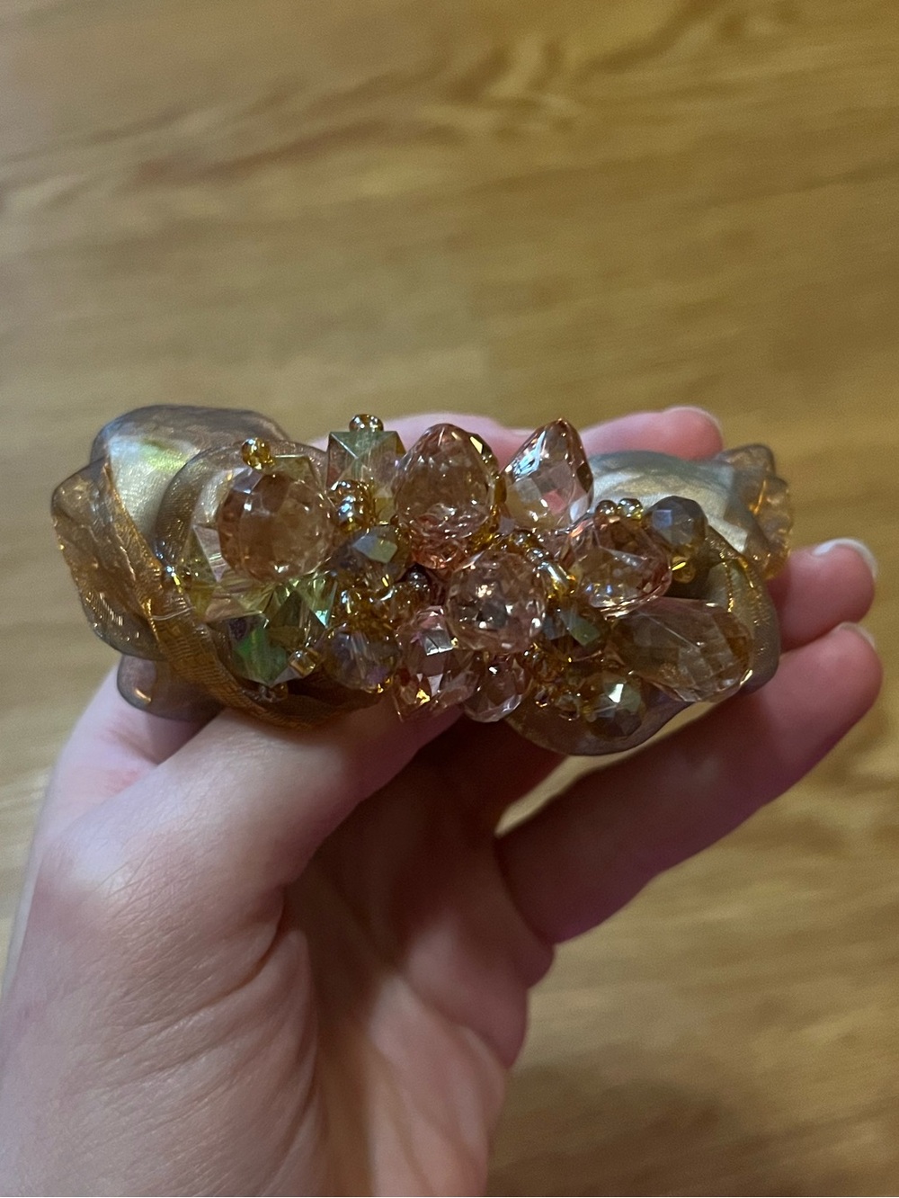 beaded fancy hair scrunchie